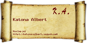 Katona Albert névjegykártya