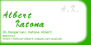 albert katona business card